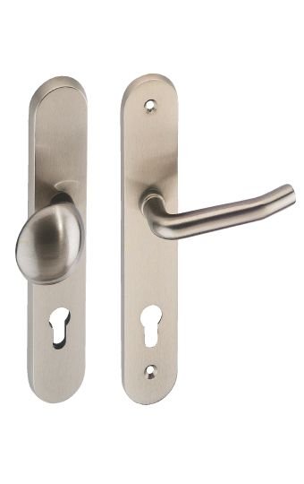 Kování bezpečnostní TITAN 90 mm na vložku pravá nikl klika - knoflík Kování bezpečnostní TITAN 90 mm na vložku pravá nikl klika - knoflík - Kliky, okenní a dveřní kování, panty Kování dveřní Kování dveřní bezpečnostní